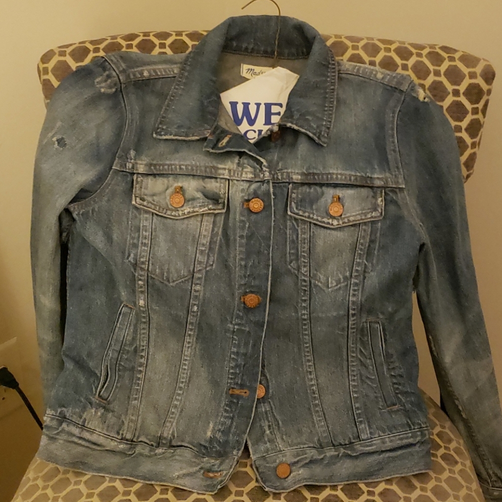Madewell Denim Jean Jacket Ellery Wash Distressed